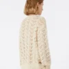 Pullover aus Baumwollgarn und Pailletten, beige