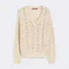 Pullover aus Baumwollgarn und Pailletten, beige