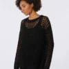 Pullover aus Baumwollmesh, schwarz Pullover aus Baumwollmesh, schwarz