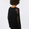Pullover aus Baumwollmesh, schwarz Pullover aus Baumwollmesh, schwarz