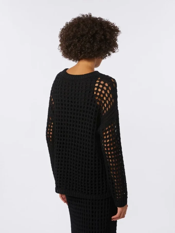 Pullover aus Baumwollmesh, schwarz Pullover aus Baumwollmesh, schwarz