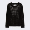 Pullover aus Baumwollmesh, schwarz Pullover aus Baumwollmesh, schwarz