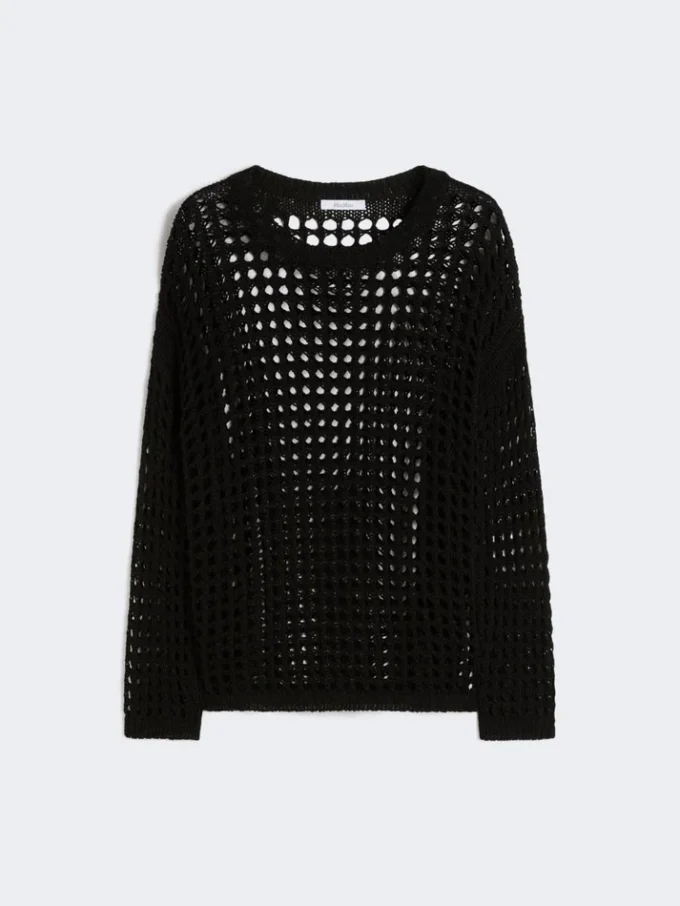 Pullover aus Baumwollmesh, schwarz Pullover aus Baumwollmesh, schwarz
