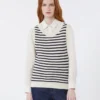Pullover aus geripptem Baumwollgarn, marineblau Pullover aus geripptem Baumwollgarn, marineblau