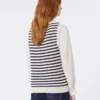 Pullover aus geripptem Baumwollgarn, marineblau Pullover aus geripptem Baumwollgarn, marineblau