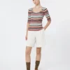 Pullover aus geripptem Stretch-Viskosegarn, mehrfarbig