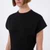 Pullover aus geripptem Viskose-Strick, schwarz Pullover aus geripptem Viskose-Strick, schwarz