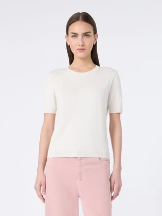 Pullover aus Seide und Baumwolle, Ecru