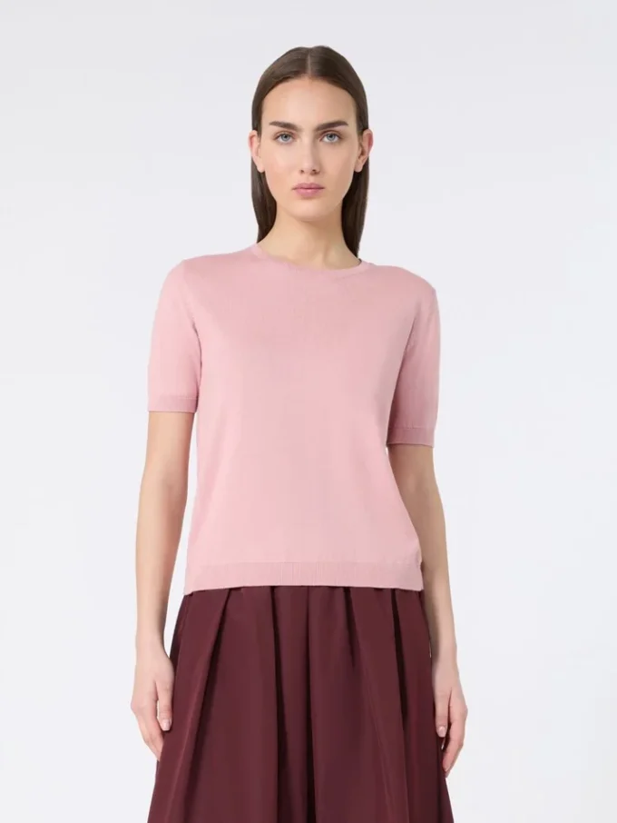 Pullover aus Seide und Baumwolle, rosa Pullover aus Seide und Baumwolle, rosa