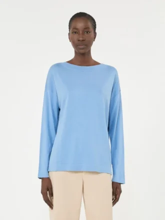 Pullover aus Seiden- und Baumwollgarn, hellblau