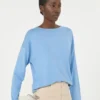 Pullover aus Seiden- und Baumwollgarn, hellblau Pullover aus Seiden- und Baumwollgarn, hellblau
