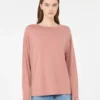 Pullover aus Seiden- und Baumwollgarn, rosa Pullover aus Seiden- und Baumwollgarn, rosa