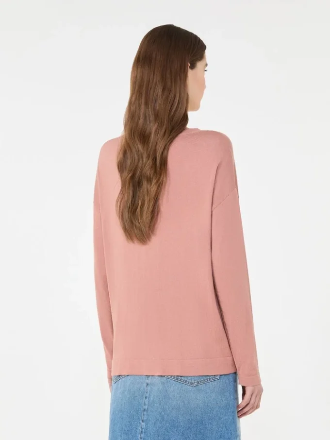 Pullover aus Seiden- und Baumwollgarn, rosa Pullover aus Seiden- und Baumwollgarn, rosa