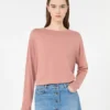 Pullover aus Seiden- und Baumwollgarn, rosa Pullover aus Seiden- und Baumwollgarn, rosa