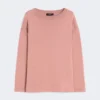 Pullover aus Seiden- und Baumwollgarn, rosa Pullover aus Seiden- und Baumwollgarn, rosa
