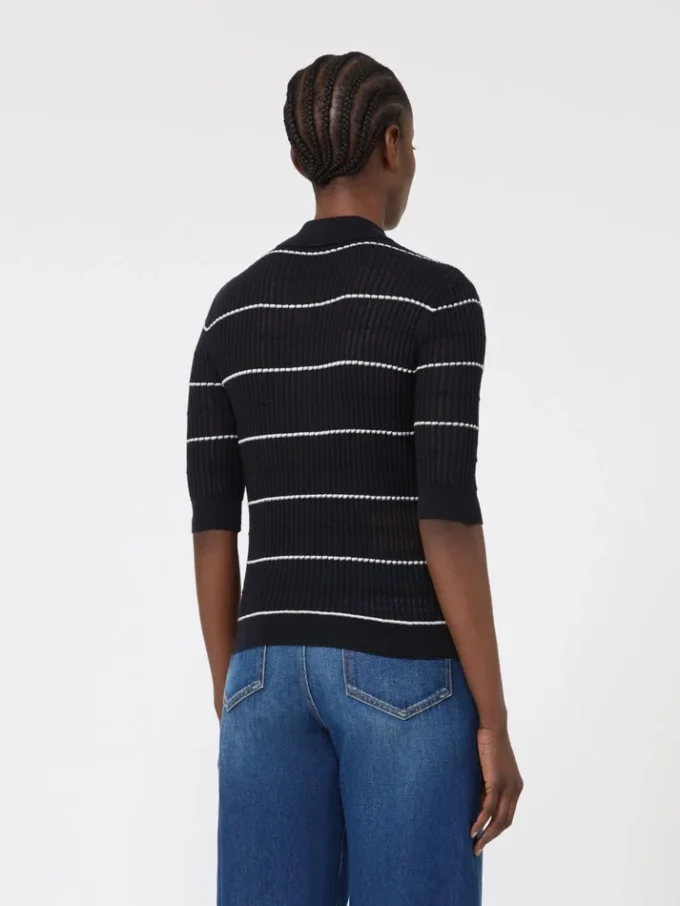 Pullover aus Seiden- und Wollgarn, marineblau Pullover aus Seiden- und Wollgarn, marineblau