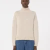Pullover mit Rollkragen aus Wolle und Kaschmir in Boxy-Passform, weiß Pullover mit Rollkragen aus Wolle und Kaschmir in Boxy-Passform, weiß