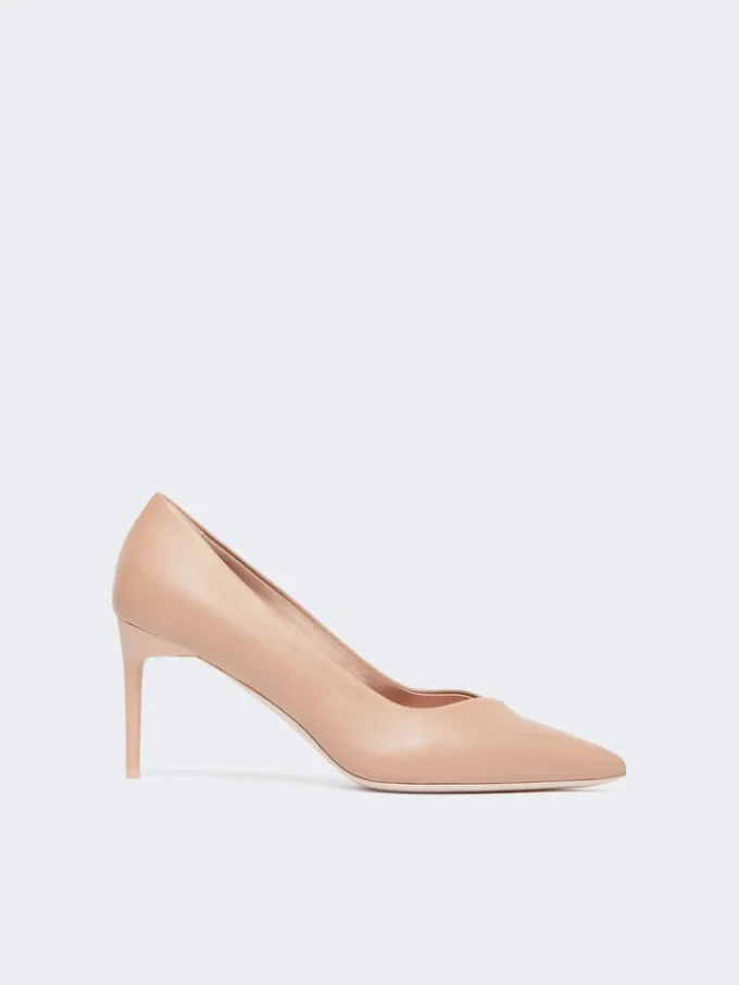Pumps aus Nappaleder, puderfarben