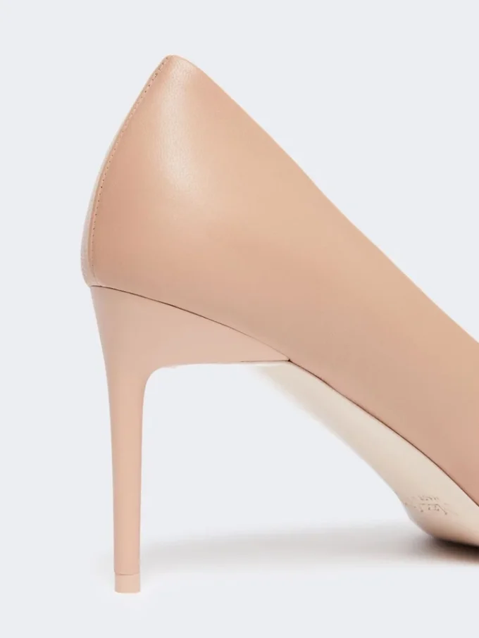 Pumps aus Nappaleder, puderfarben