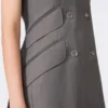 Ärmellose Jacke aus Gabardine-Wolle, mittelgrau