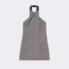 Ärmellose Jacke aus Gabardine-Wolle, mittelgrau