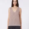 Ärmelloser Pullover mit Pailletten, Altrosa Ärmelloser Pullover mit Pailletten, Altrosa