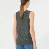 Ärmelloser Pullover mit Pailletten, dunkelgrau Ärmelloser Pullover mit Pailletten, dunkelgrau