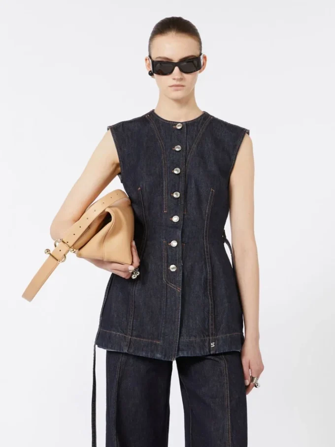 Ärmelloses Denim-Oberteil, mitternachtsblau Ärmelloses Denim-Oberteil, mitternachtsblau