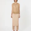 Ärmelloses Jerseykleid mit Kristallen, kamelfarben Ärmelloses Jerseykleid mit Kristallen, kamelfarben