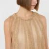 Ärmelloses Jerseykleid mit Kristallen, kamelfarben Ärmelloses Jerseykleid mit Kristallen, kamelfarben