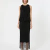 Ärmelloses Jerseykleid mit Kristallen, schwarz