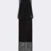 Ärmelloses Jerseykleid mit Kristallen, schwarz