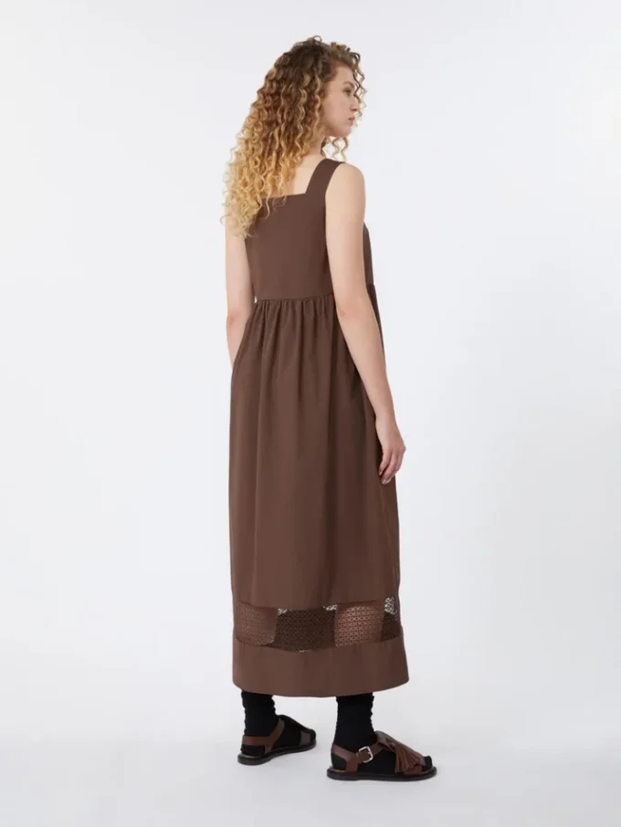 Ärmelloses Kleid aus Baumwollpopeline, schokoladenbraun Ärmelloses Kleid aus Baumwollpopeline, schokoladenbraun