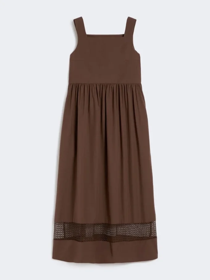 Ärmelloses Kleid aus Baumwollpopeline, schokoladenbraun Ärmelloses Kleid aus Baumwollpopeline, schokoladenbraun