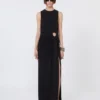 Ärmelloses Kleid aus Stretch-Jersey, schwarz Ärmelloses Kleid aus Stretch-Jersey, schwarz