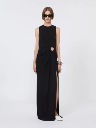 Ärmelloses Kleid aus Stretch-Jersey, schwarz