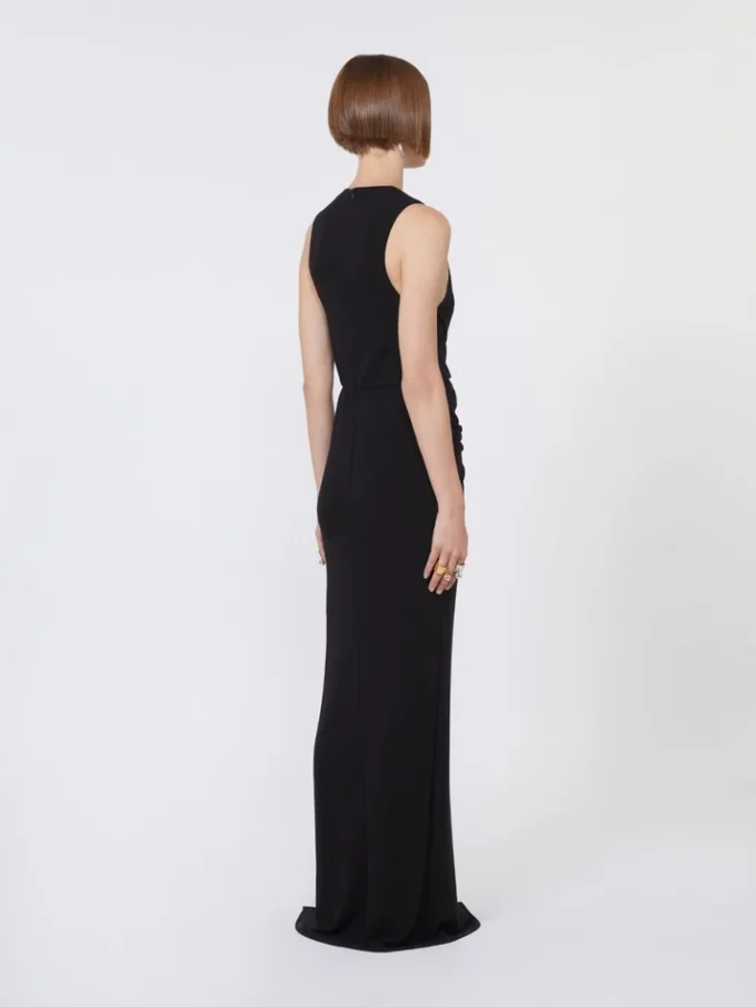 Ärmelloses Kleid aus Stretch-Jersey, schwarz Ärmelloses Kleid aus Stretch-Jersey, schwarz