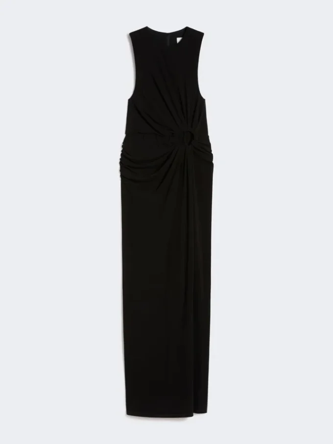 Ärmelloses Kleid aus Stretch-Jersey, schwarz Ärmelloses Kleid aus Stretch-Jersey, schwarz