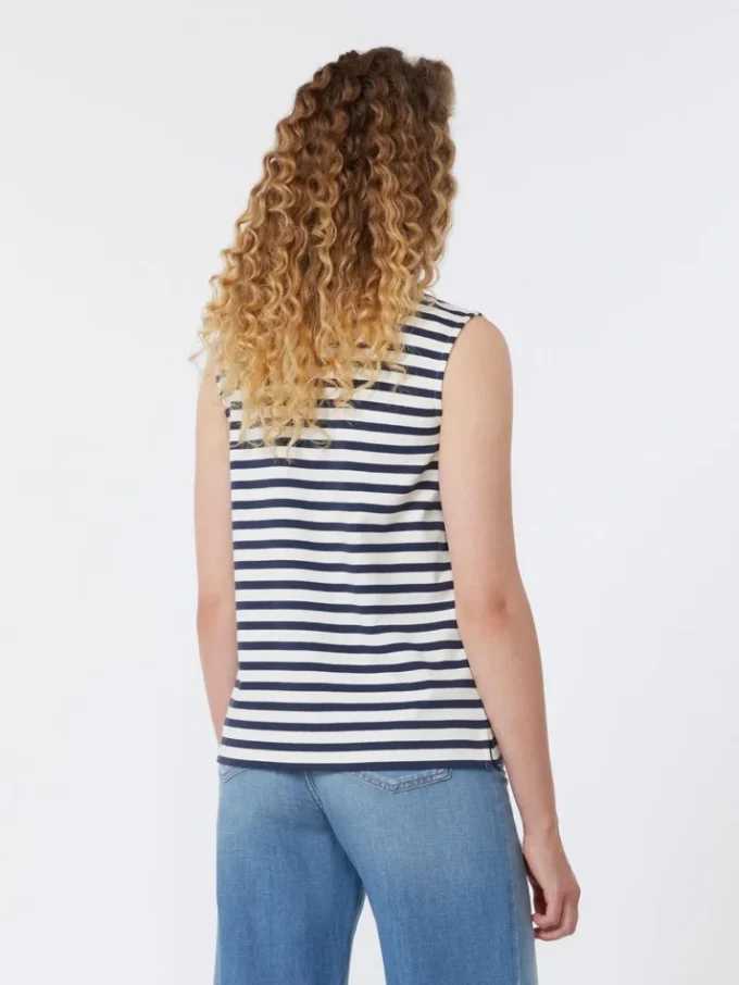 Ärmelloses Oberteil aus Interlock-Jersey, marineblau