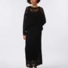 Pullover aus Baumwollmesh, schwarz Pullover aus Baumwollmesh, schwarz