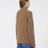 Rollkragenpullover aus Wolle und Kaschmir mit Zopfmuster, schlammfarben Rollkragenpullover aus Wolle und Kaschmir mit Zopfmuster, schlammfarben