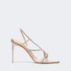 Sandalen aus Satin und Kristallen, Farbe Nude Sandalen aus Satin und Kristallen, Farbe Nude