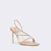 Sandalen aus Satin und Kristallen, Farbe Nude Sandalen aus Satin und Kristallen, Farbe Nude