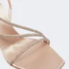 Sandalen aus Satin und Kristallen, Farbe Nude Sandalen aus Satin und Kristallen, Farbe Nude