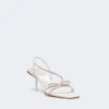 Sandalen aus Satin und Strass, elfenbeinfarben