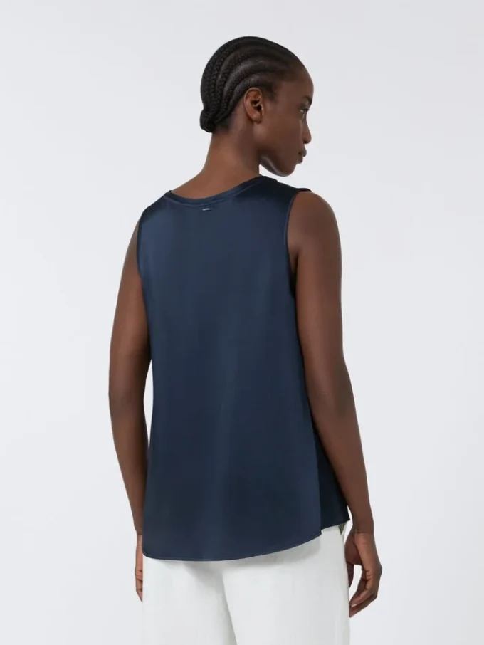 Satin-Oberteil, mitternachtsblau Satin-Oberteil, mitternachtsblau