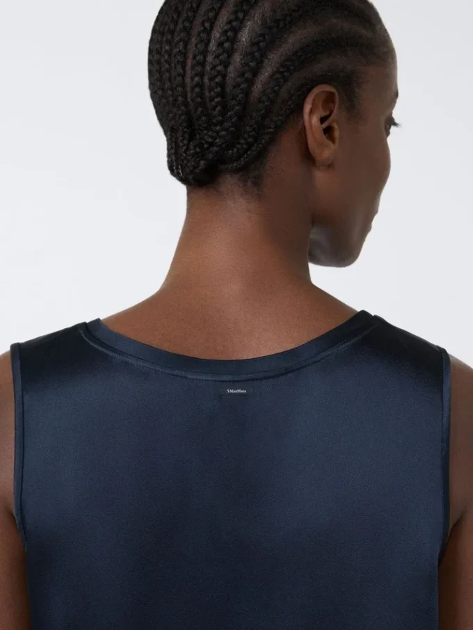 Satin-Oberteil, mitternachtsblau Satin-Oberteil, mitternachtsblau