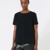 Satin-T-Shirt, schwarz Satin-T-Shirt, schwarz