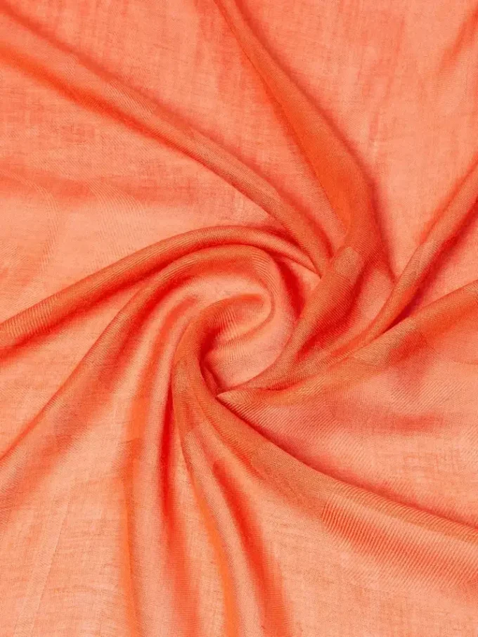 Schal aus Baumwolle, Modal und Kaschmir-Jacquard, korallenrot