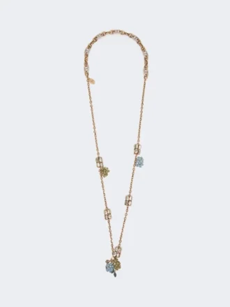 Set mit Blumen- und Kristalldetails, gold Set mit Blumen- und Kristalldetails, gold